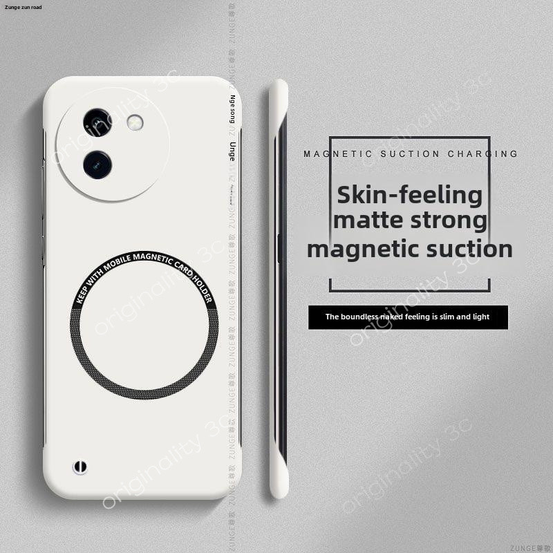 เคสแม่เหล็กแบบแข็งสําหรับ Vivo V30E Y28 4G Thin การกระจายความร้อนแม่เหล็กดูดเคสโทรศัพท์ไร้กรอบ