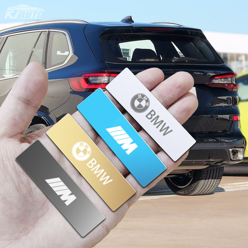 Bmw M กระจกโลหะโลโก้รถสติกเกอร์ 3D ป้ายสแตนเลสส่วนบุคคลการปรับเปลี่ยนภายในอุปกรณ์เสริมสําหรับ BMW 3 Series 5 Series X5 X3 X1 2 Series 1 Series 4 Series X4
