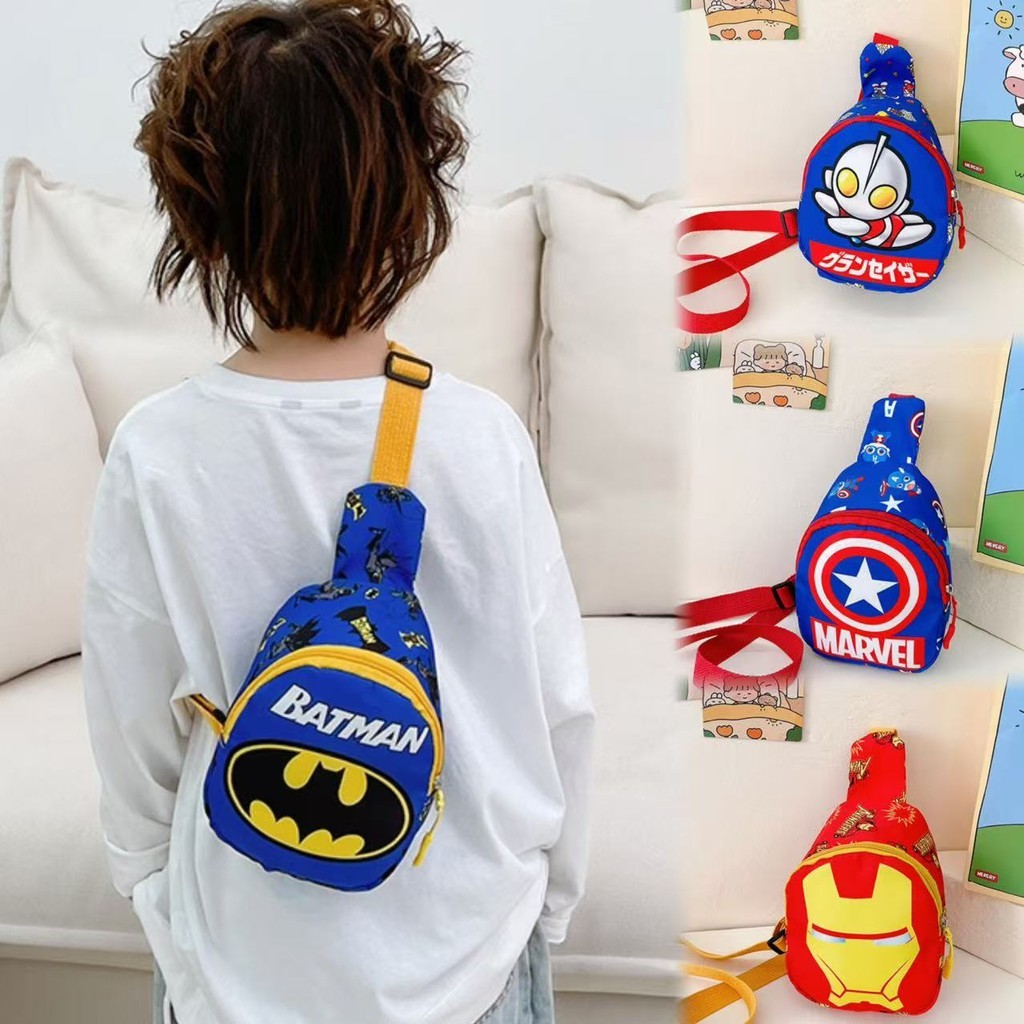 Bm.shop: กระเป๋าคาดอก กระเป๋าสะพายไหล่ ลายการ์ตูนสไปเดอร์แมน KT7402