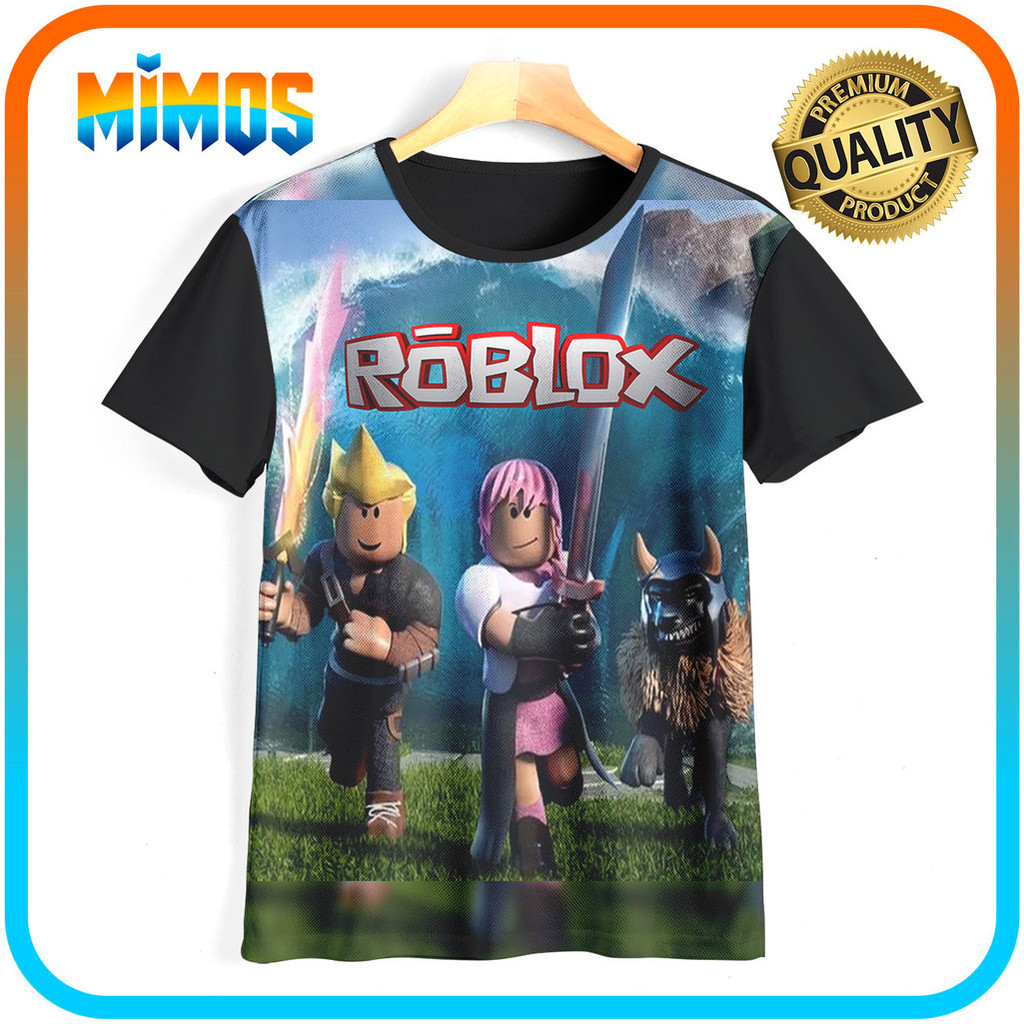 Roblox เกมเสื้อยืด RBX-0310 ชายหญิงเสื้อยืดอายุ 1 - 12 ปี 3D ภาพยนตร์เกมเสื้อยืด | ผักกระเฉด