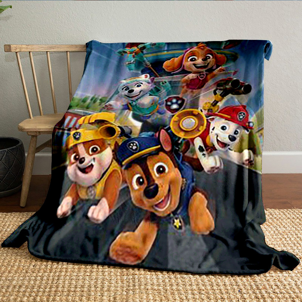 สุนัขการ์ตูนน่ารัก Paw Patrol ผ้าห่มของขวัญผ้าห่มตุ๊กตานุ่ม,ผ้าห่มสักหลาดผ้าห่มเหมาะสําหรับห้องนั่งเ