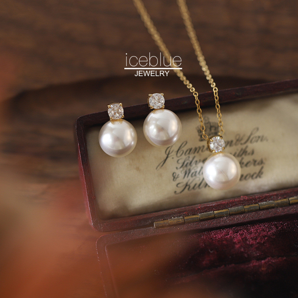 ICEBLUE สีขาวสีเทา Pearl Zircon Dangle ต่างหู 316L สแตนเลสไทเทเนียมเหล็ก 18K Gold Plated Hypoallergenic กันน้ํา Non Tarnish Statement ที่ละเอียดอ่อนแฟชั่นต่างหูผู้หญิงE37 ราคา ถูกที่สุด ดีลบีเคเค แกลเลอรีภาพที่ 6