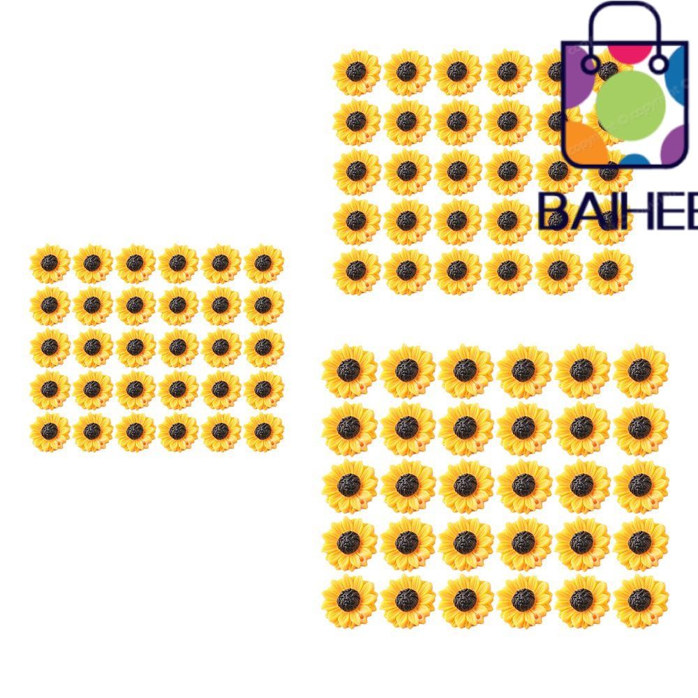 Baihee 30 ชิ้นดอกทานตะวัน Charms ต่างหู Charm DIY หัตถกรรมมินิสร้อยคอเครื่องประดับทําอุปกรณ์เสริม