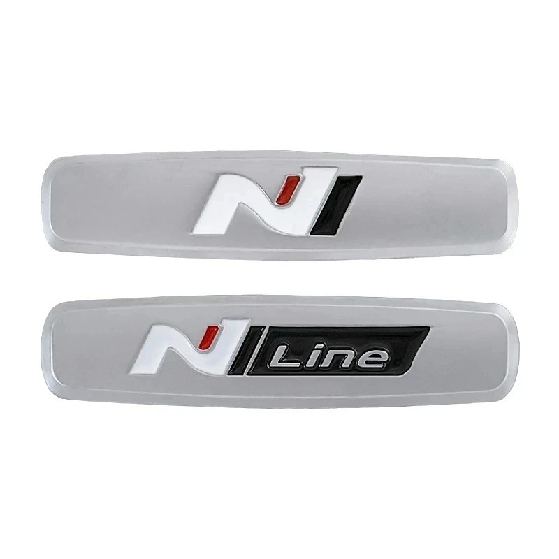 3D โลหะ N Line โลโก้รถสติกเกอร์ที่นั่งป้ายสัญลักษณ์สําหรับ Hyundai N Avante Sonata Elantra i30 i20 T
