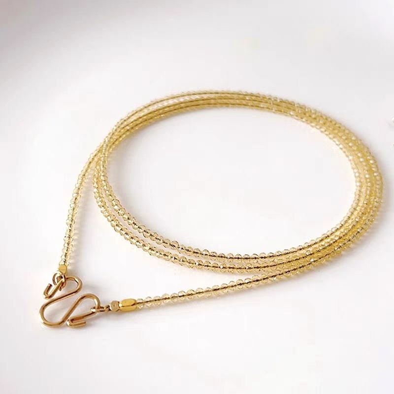 Citrine Spinel Amulet Chain หญิง Fine Clavicle CHAIN ชายสร้อยคอสั้นสไตล์ Mori เสื้อกันหนาว ffl6.2