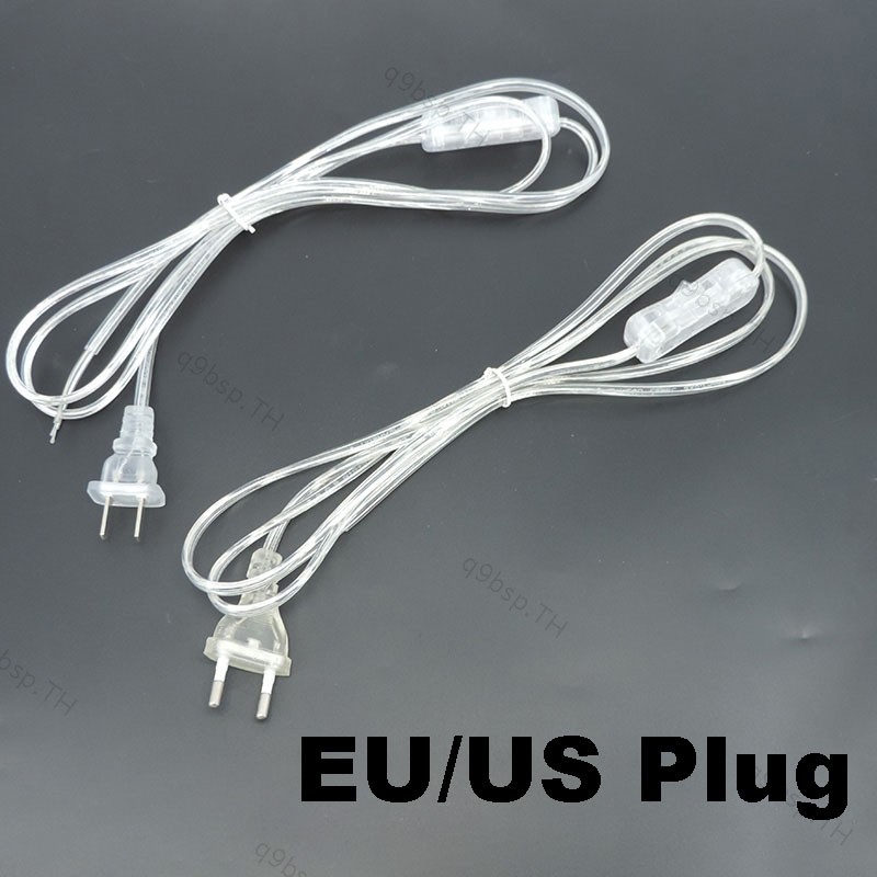 1.8m สายไฟ AC โปร่งใส 303 สวิตช์ออนไลน์ US EU ปลั๊กสายต่อเดสก์ท็อปสําหรับไฟ LED Strip TH9B