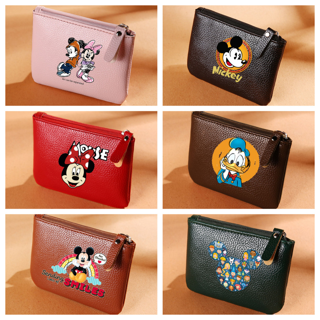 Anime Mickey Mouse Wallet PU Soft Leather Card Bag Zipper Coin Purse