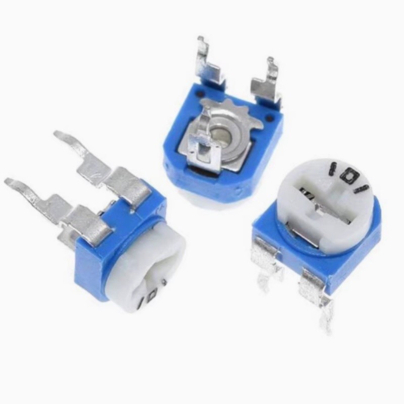 20PCS RM065 แนวนอนสีฟ้าสีขาวปรับ Resistor 105 1M 2M 504 500K 304 300K 101 100R 201 200R 301 300R 50R