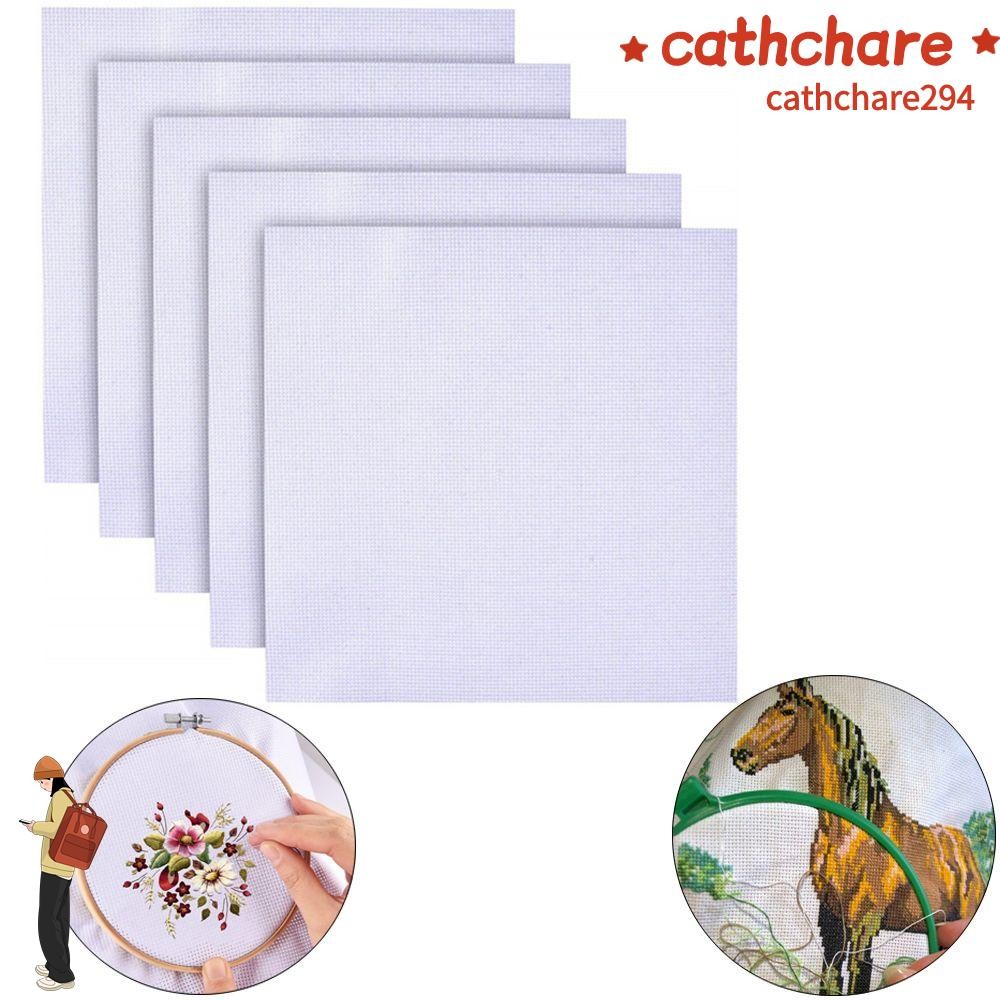 CATHCHARE294 Aida Cloth Handmade Craft Cotton เย็บปักถักร้อยปักครอสติส