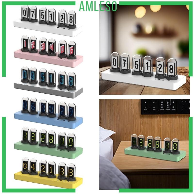 [Amleso] Nixie Tube Clock Glow Tube Clock ของขวัญวันเกิด DIY Analog Digital Tube Clock