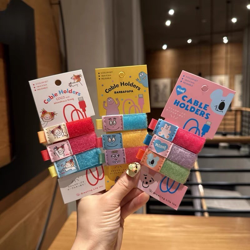 การ์ตูนการ์ตูน coco ซอส Baba Dad Data Cable Storage อุปกรณ์ Winder Velcro Cable Tie หูฟังสายคอมพิวเตอร์