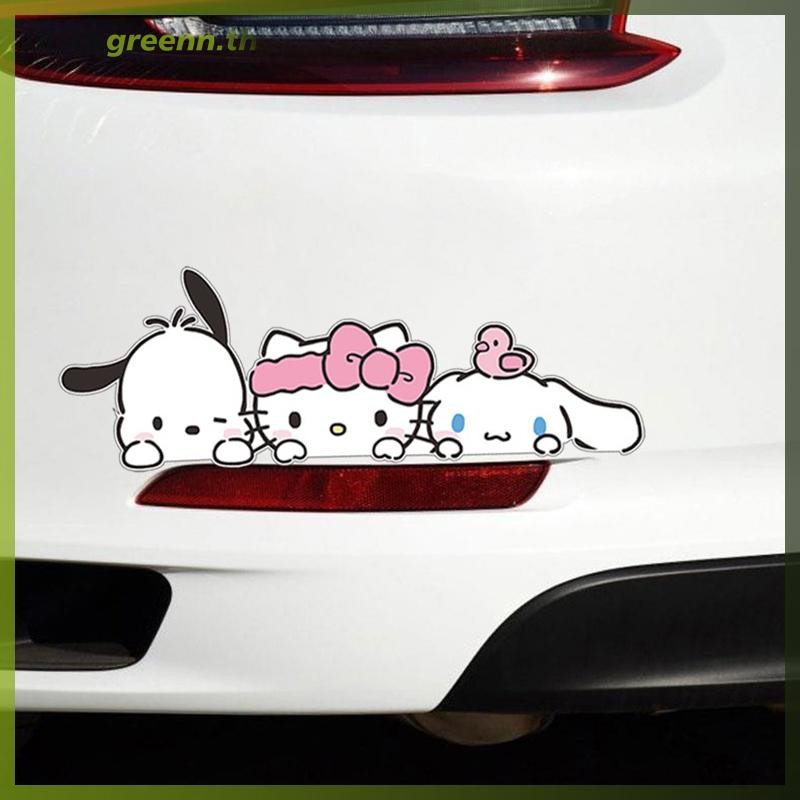 BGREE Sanrio Kawaii สติกเกอร์น่ารัก Kuromi รถหน้าต่างสติกเกอร์ตกแต่งสําหรับรถบรรทุกรถยนต์มอเตอร์ไซด์จักรยานยานพาหนะอุปกรณ์เสริม