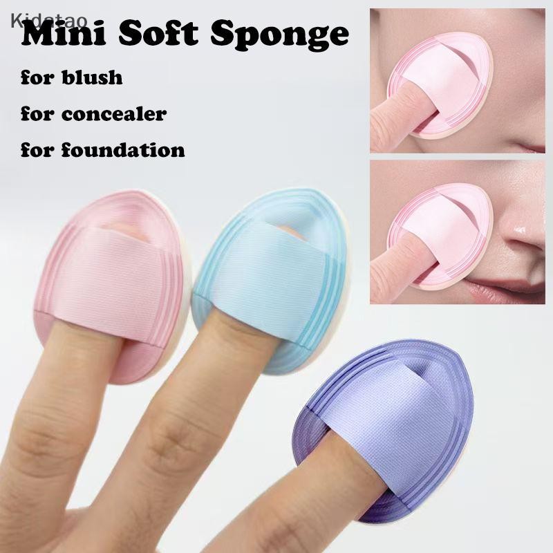 Kidatao 1/3pcs Mini Finger Powder Puff Thicken Air Cushion คอนซีลเลอร์ Blusher แต่งหน้านุ่มฟองน้ําเป