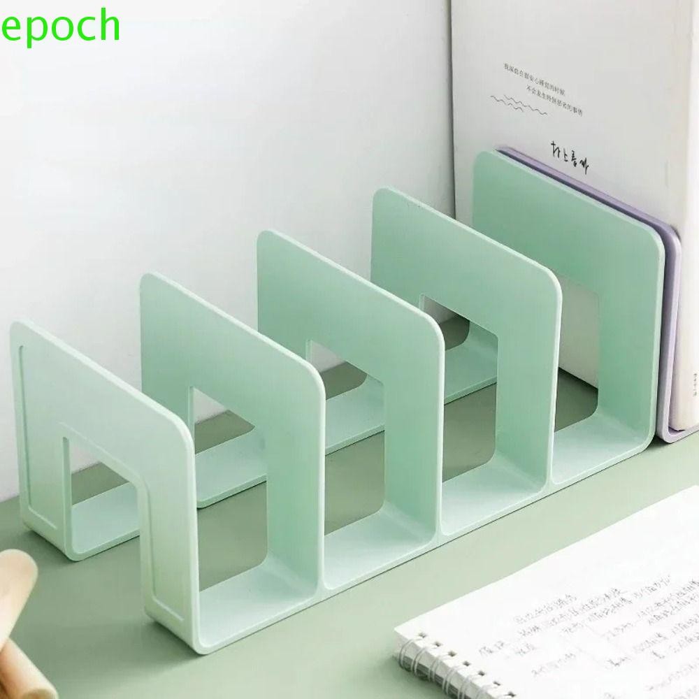EPOCH เดสก์ท็อป Bookends, 4 ตารางชั้นวางหนังสือ Divider ขาตั้งหนังสือ,ผู้ถือหนังสือเรียบง่ายจอแสดงผลที่ทนทานโต๊ะแฟ้ม Sorter นิตยสาร