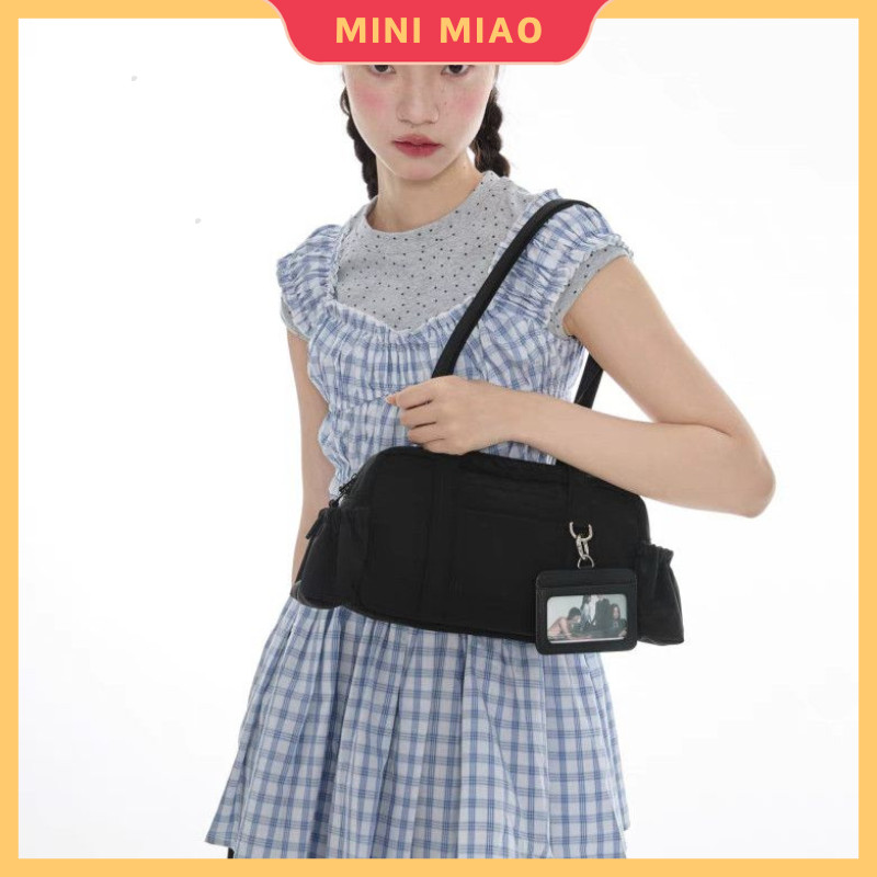กระเป๋าสะพายเฉียงผ้าไนลอน สีทึบ กระเป๋าสะพาย  สไตล์เกาหลี น้ำหนักเบา สำหรับสาวๆ ไปงานเลี้ยง ไปเที่ยว – โปรปัง