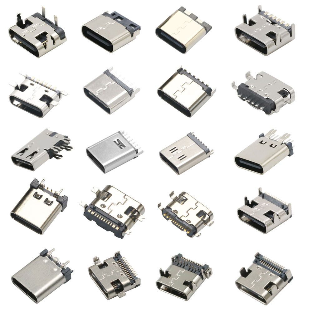 ประเภท C USB 3.1 2 6 14 16 24 Pin Connector Type-C ซ็อกเก็ต SMD DIP หญิงแจ็คสําหรับ PCB สูงชาร์จพอร์ต Transfer ข้อมูล