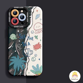 เคสไอโฟน13 สำหรับ iPhone 11 15 13 16 12 14 Pro Max 8 7 14 16 15 Plus XR XS X Max SE 2020 สร้อยข้อมือปลาทะเลสดใหม่แฟชั่น