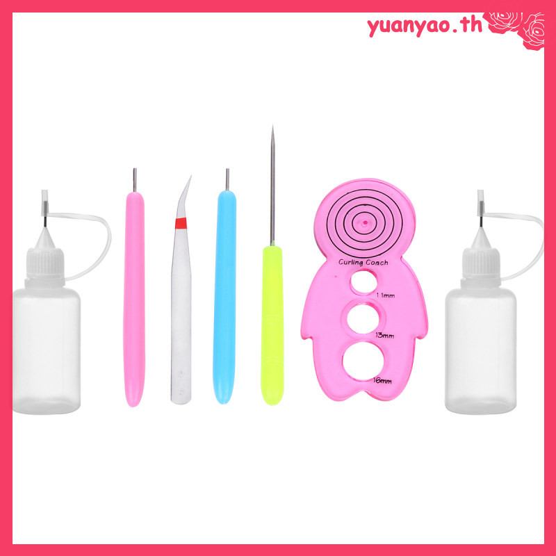 7 ชิ้นกระดาษ Quilling ชุดเครื่องมือเครื่องมือสําหรับผู้ใหญ่ชุดเริ่มต้นรูปแบบอุปกรณ์ชุด Rolling yuanyao