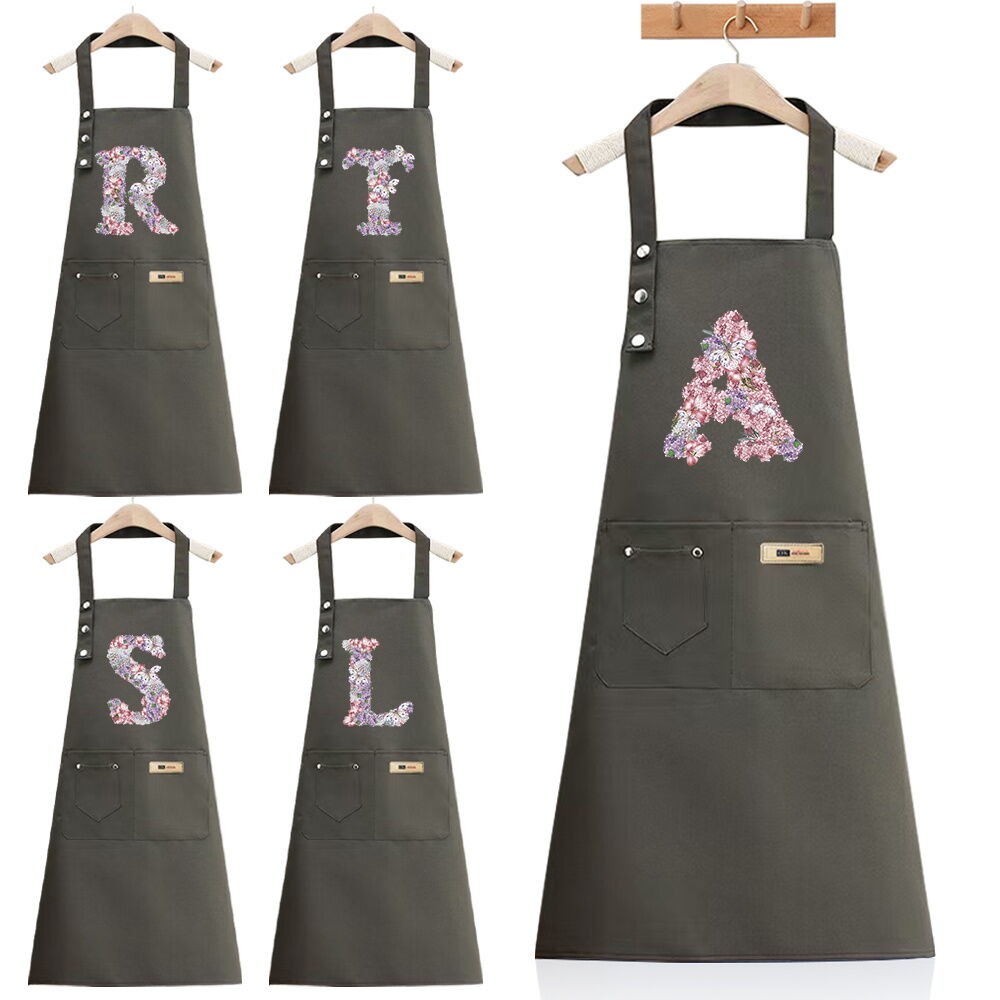 Kitchen Apron Waterproof Chef's Gardening Apron  Work Apron Green rose flower Original