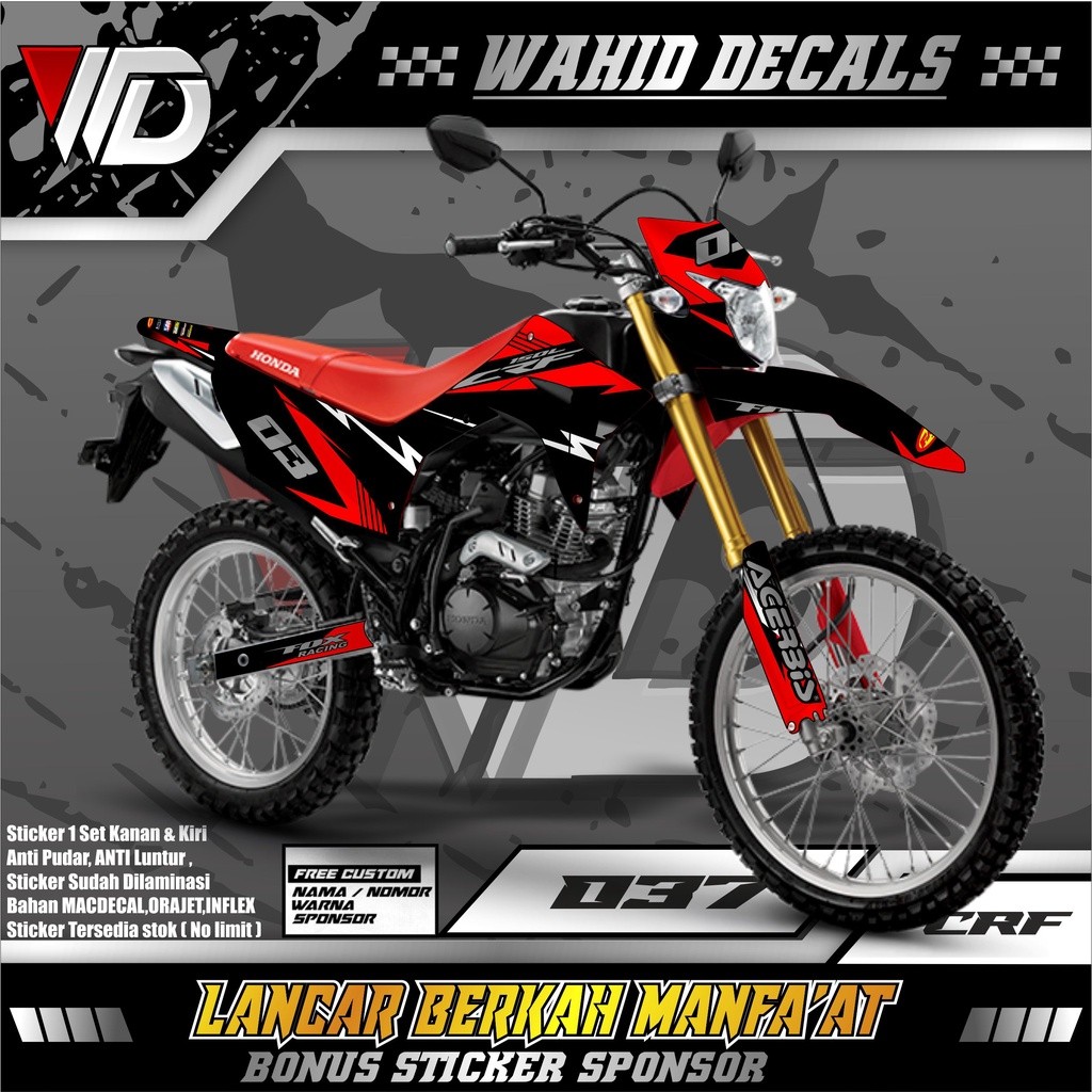 037 CRF FULL BODY MOTORCYCLE STICKER DECAL CAN REQUEST COLOR, DESIGN หรือ NO.
