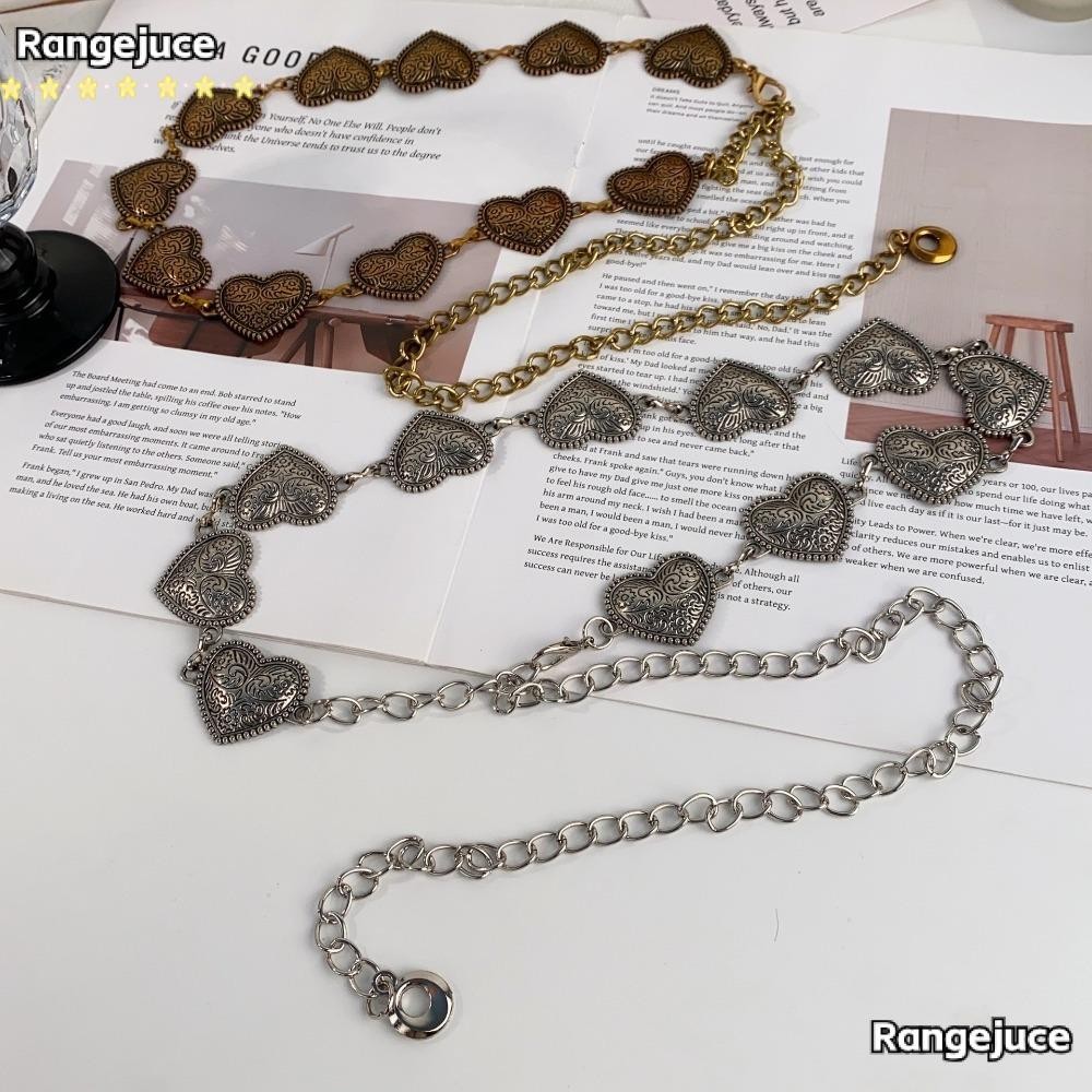 Rangejuce Punk Goth เข็มขัด, การออกแบบหรูหราอเนกประสงค์ Meta เอวโซ่, รูปหัวใจสบายๆปรับเสื้อเอว Chain