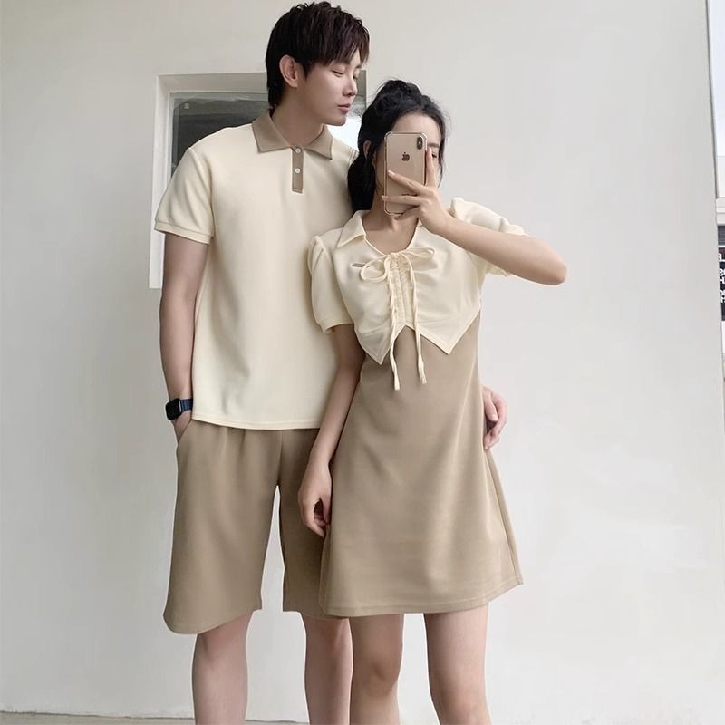 情侣装套装夏装一衣一裙新款潮流法式显瘦连衣裙设计感roora裙子Couple outfit set, summer outfit, one piece, one skirt, new trend202