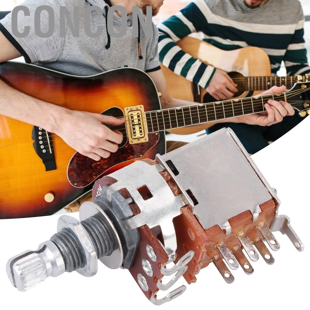 Concon Push Pull Pot Switchedกีตาร์A500K PotentionSwitchหม้อเพลา 0.71 นิ้วพร้อมถั่วและWaสำหรับEleGol