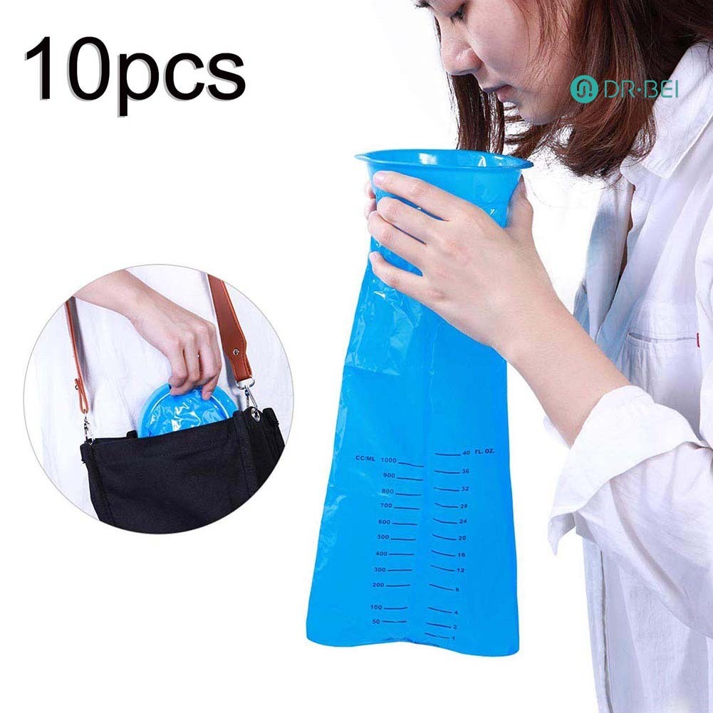 Dr.bei 10 ชิ้น 1000 มิลลิลิตรทิ้งรถเครื่องบิน Motion Sickness Nausea Vomit กระเป๋า