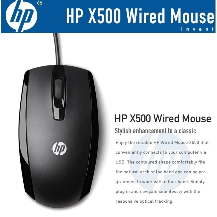 Whoops~สําหรับ HP สําหรับ X500 เมาส์แบบมีสาย เดสก์ท็อปโน้ตบุ๊ก USB photoelectric mouse