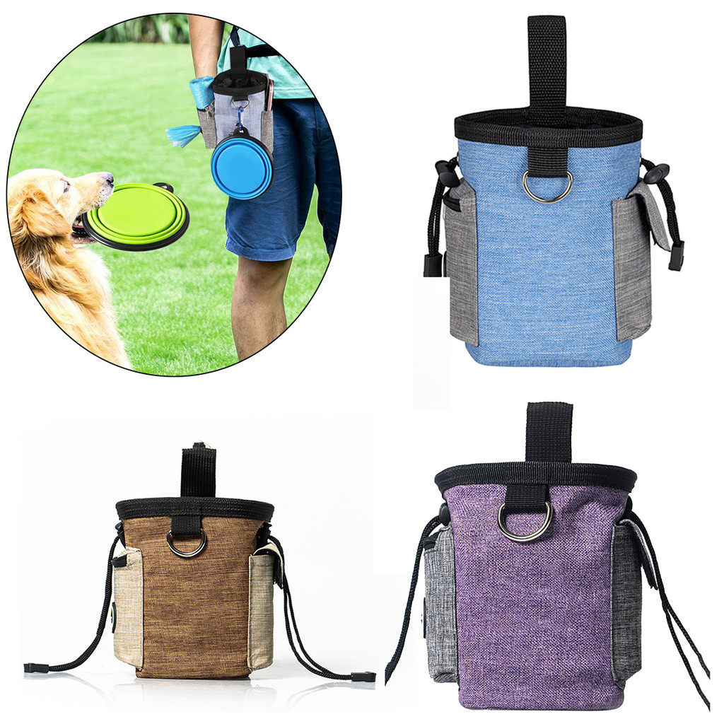 IlislandPortable Feeding Outdoor Pet Dog Treat Pouch Portable Dog Training Bags Pet Snack Food Conta