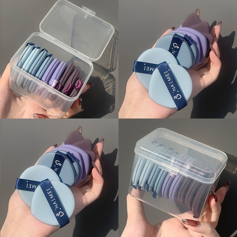 ชุดพัฟฟองน้ําแต่งหน้า แบบนิ่ม 7 ชิ้น ชิ้นพร้อมกล่องเก็บของหนาแห้งและเปียกนุ่มสุดๆ สำหรับรองพื้นแต่งหน้า G3103 - รูปที่ 3