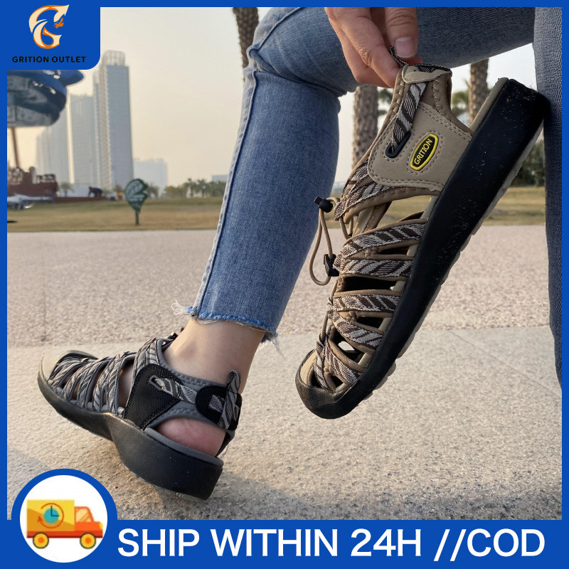 GRITION รองเท้าลำลองสำหรับสุภาพสตรีรองเท้าแตะแบบปิดรองเท้าแฟชั่นเหมาะสำหรับการเด