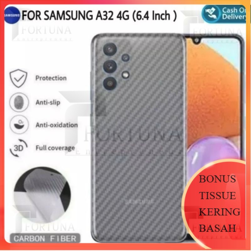 [ FORTUNA ] SKIN CARBON SAMSUNG A32 4G / SAMSUNG A32 5G