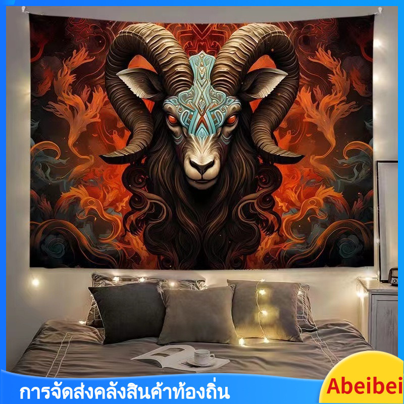 ผ้าพื้นหลังสไตล์จีน Ins ลายจักรราศี ผ้าแขวน Ukiyo-e ตกแต่งผนังข้างเตียงในห้องนอน ผ้าพื้นหลังสไตล์จีน ราคา ถูกที่สุด ดีลบีเคเค แกลเลอรีภาพที่ 3