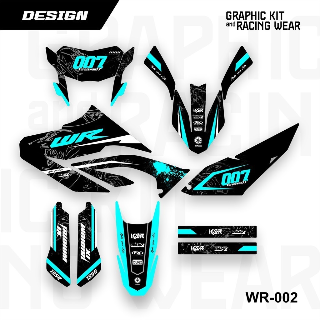 Decal WR Supermoto อุปกรณ์เสริมสติกเกอร์รูปลอกมอเตอร์ Yamaha WR 155 R Decal WR155 Full Body Variatio