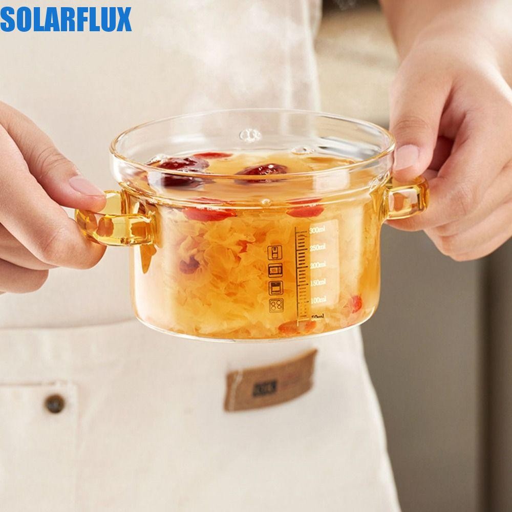 หม้อซุป SOLARFLUX, หม้อสต็อกแก้วหนาแก้ว, บะหมี่โปร่งใสทนความร้อนป้องกันการระเบิดของ Saucepan