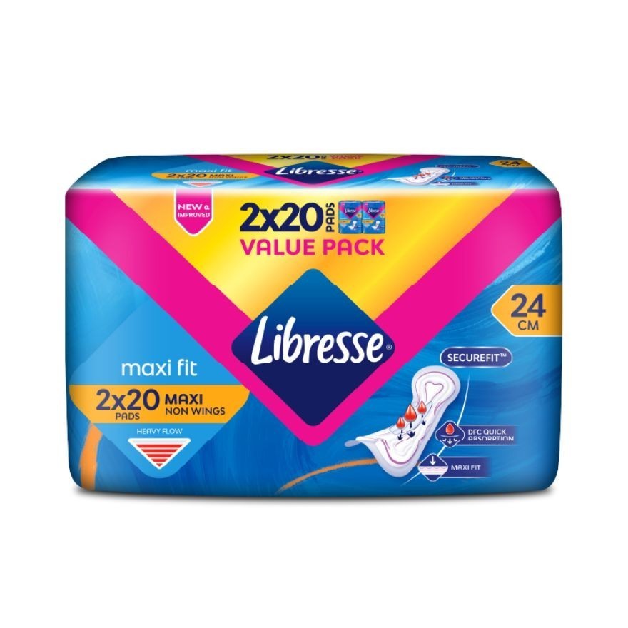 LIBRESSE Maxi Non-Wings ผ้าอนามัยแบบใช้แล้วทิ้ง 24 ซม. 2X20S