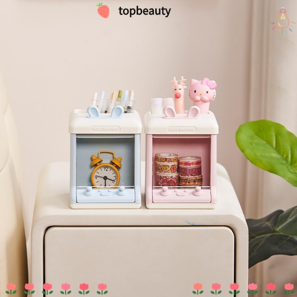 Topbeauty ที่ใส่ปากกา, ที่ใส่แปรงการ์ตูนหลายตาราง, กล่องเก็บของออแกไนเซอร์สร้างสรรค์มัลติฟังก์ชั่น