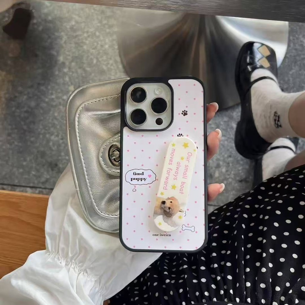Niche Full Screen Polka Dot Band-Aid Bracket เหมาะสําหรับ Apple 16promax เคสโทรศัพท์ใหม่ iphone14 ที่ไม่ซ้ํากัน 15pro หญิง 13 ซิลิโคน 12 รวมทุกอย่าง 11 Shock-Resistant 15iPhone17promax