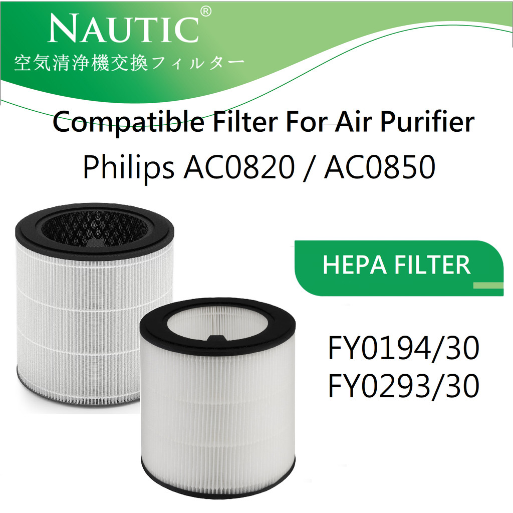 ตัวกรอง HEPA FY0293/30 สําหรับ Philips AC0850 เครื่องฟอกอากาศ AC820 Series 800i