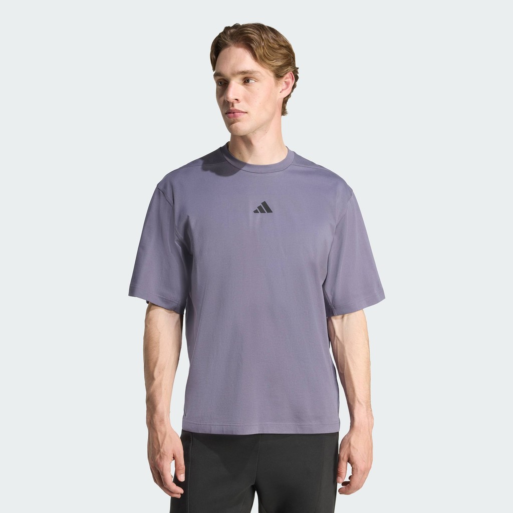 adidas Gym & Training เสื้อยืดออกกำลังกายโอเวอร์ไซส์ PrimeLift ผู้ชาย สีม่วง JX6282 – โปรปัง