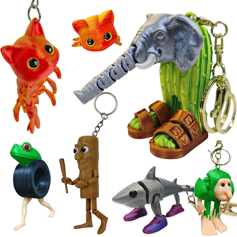 3D พิมพ์พวงกุญแจ Tung Tung Sahur ของเล่น Trralalero Tralala สําหรับของขวัญเด็ก