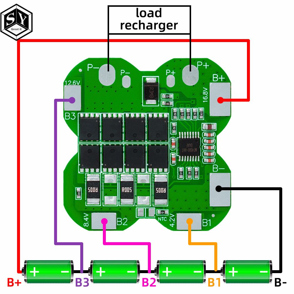4S 14.8V/16.8V 20A 8mos BMS PCM แบตเตอรี่ป้องกัน bms pcm สําหรับแบตเตอรี่ลิเธียม 21700 Ternary แบตเตอรี่ลิเธียมบอร์ด