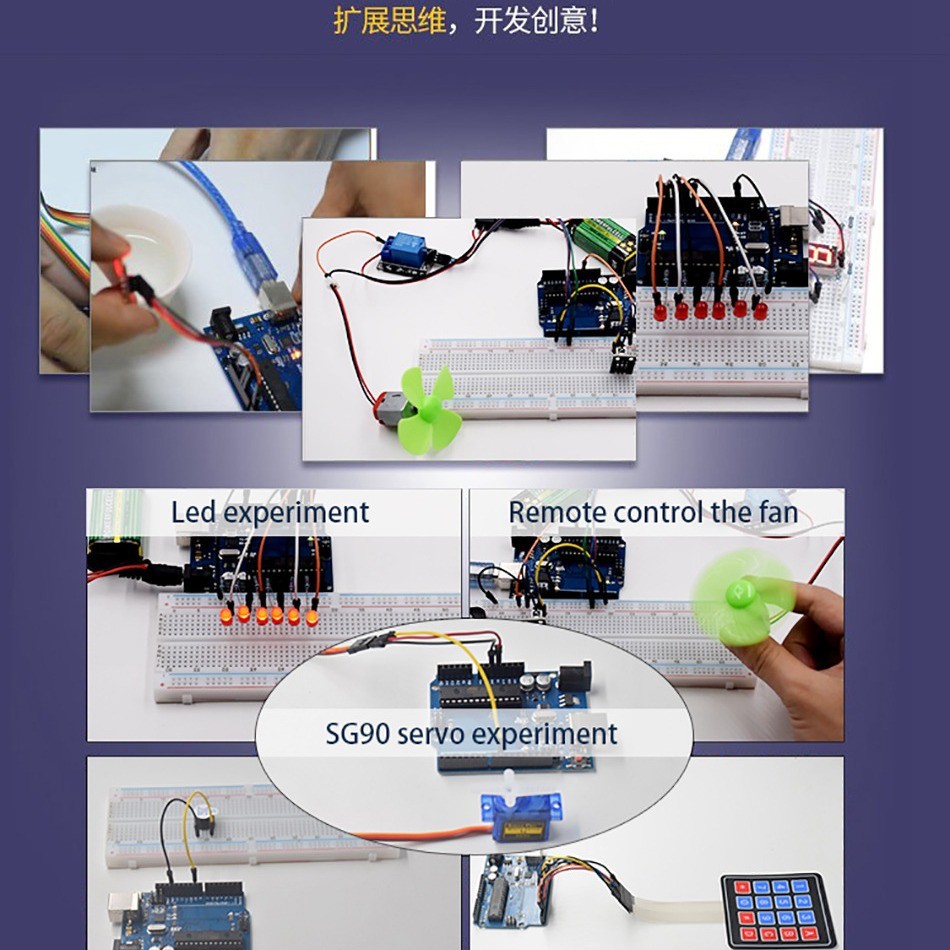 UNO R3 Starter Kit รุ่นอัพเกรดชุดการเรียนรู้เริ่มต้น Maker Kit เหมาะสําหรับ arduino