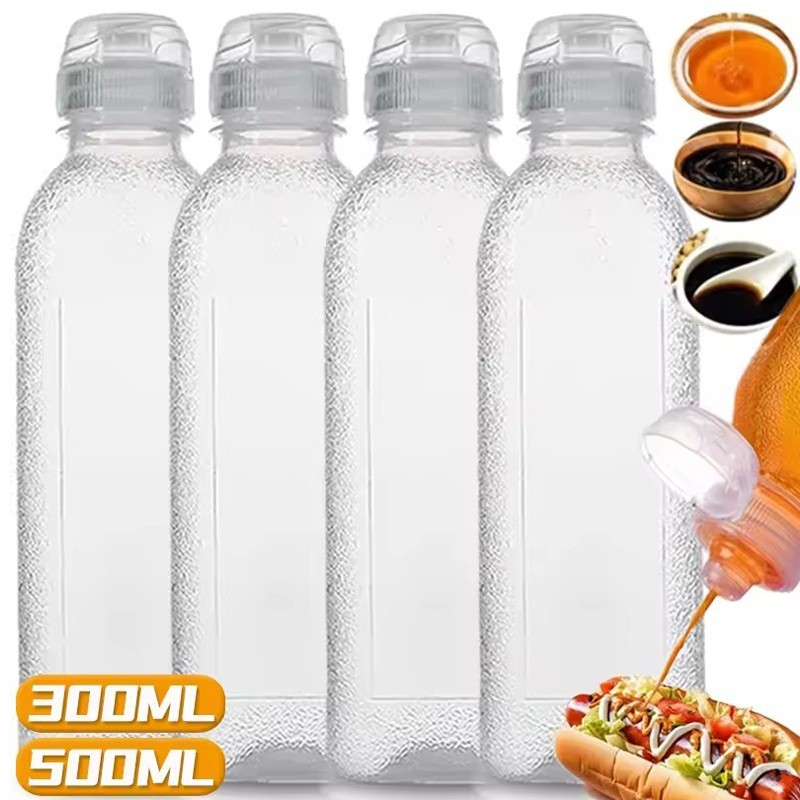 1-5ชิ้นครัวขวดน้ํามัน/พลาสติกเครื่องปรุงรสบีบขวด/ซอสมะเขือเทศสลัดซอสคอนเทนเนอร์