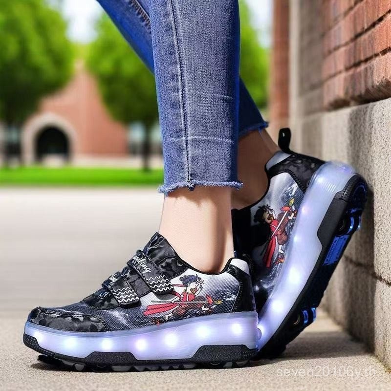 รองเท้าสเก็ต Heelys Skates แบบ Light-Up Roller Shoes กีฬากลางแจ้งสำหรับเด็ก VBGW