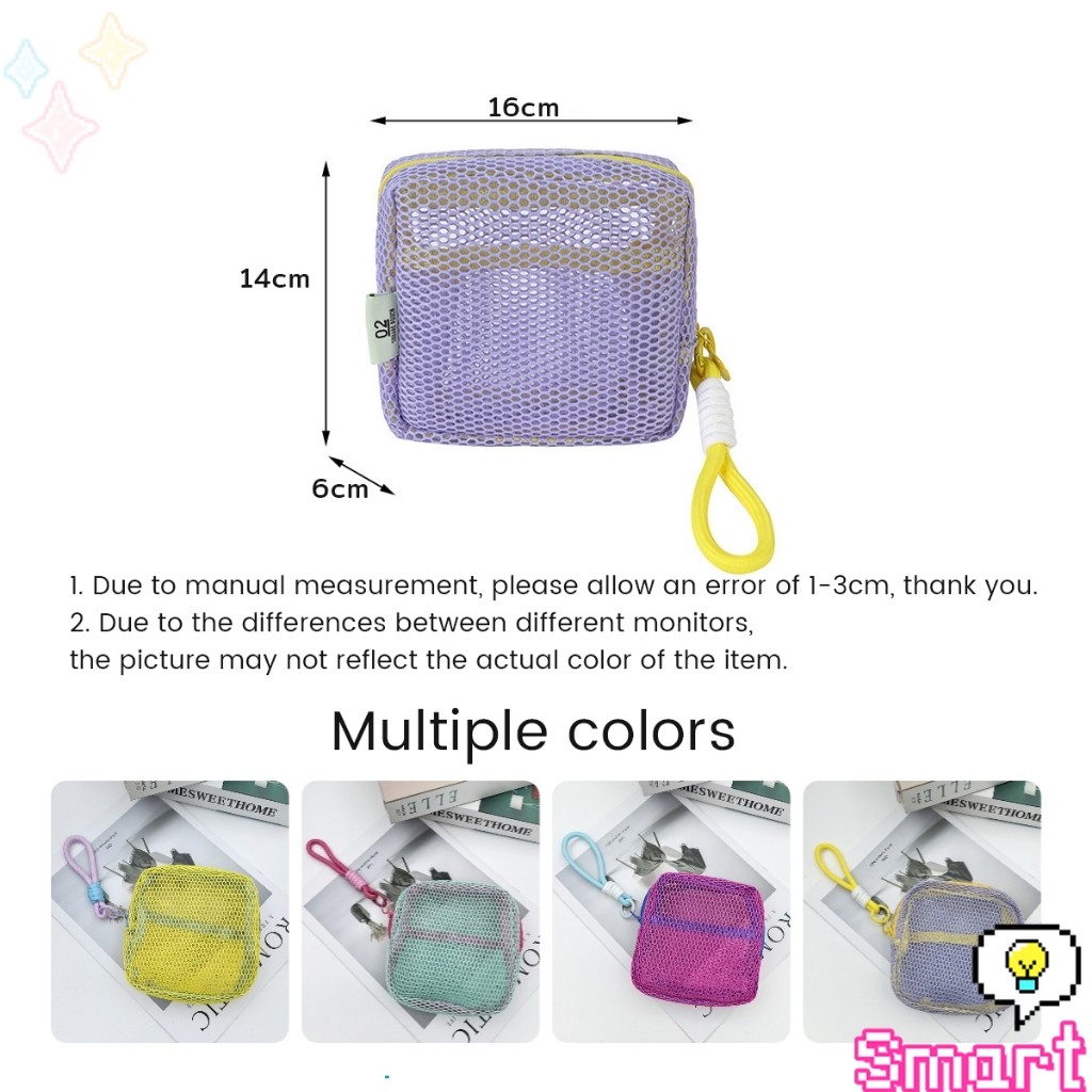 SMART【มีสินค้าในสต๊อก】 1 ชิ้น สีแคนดี้ กระเป๋าเครื่องสําอางค์ เหมาะสำหรับการเดินทาง มีหลายสี Makeup bag - รูปที่ 6