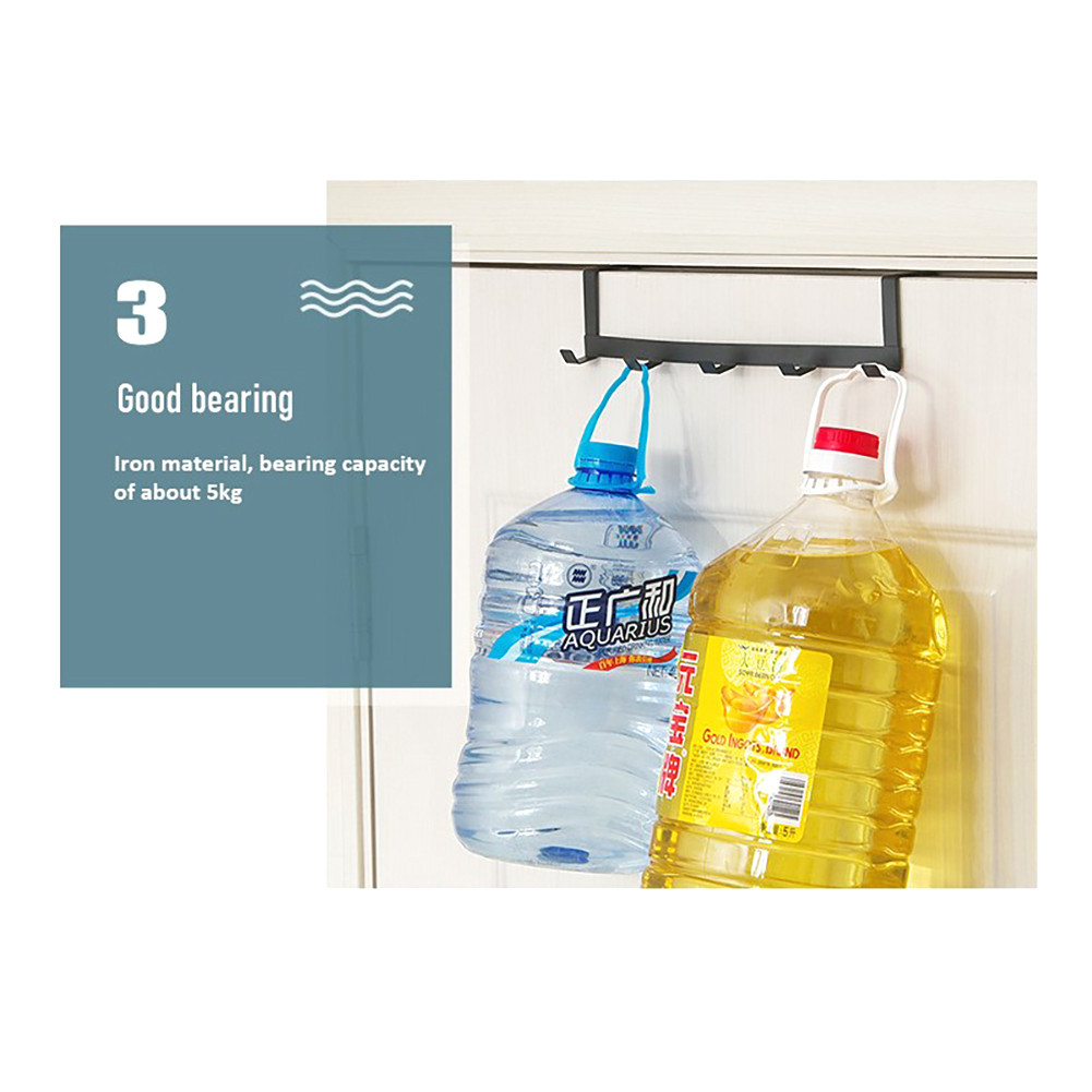 ตะขอแขวนติดผนังอเนกประสงค์แบบ 5 จุดสำหรับติดประตู ไม่ต้องใช้รูเจาะ ชั้นวางของอเนกประสงค์สำหรับใช้ในบ้าน 🎇 - รูปที่ 4