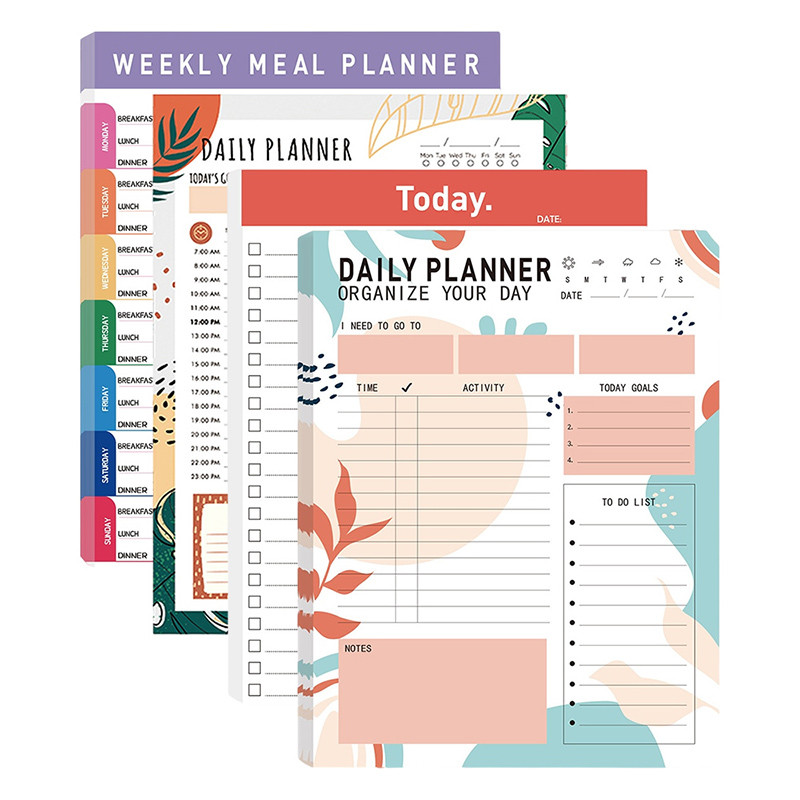 Magnetic Daily Planner Notepad 52 แผ่น Tear-Off To-Do List ตู้เย็นกระดานข้อความ Meal Planner Schedule Notebook สําหรับ Home School