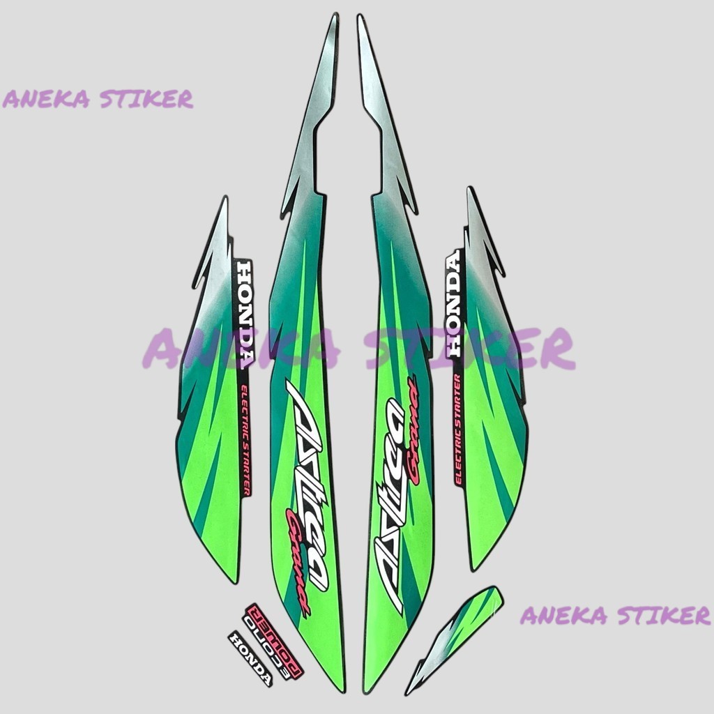 HIJAU Honda Astraa Grand Elegant Limited Edition Striping Sticker 95 96 97 สีเขียว